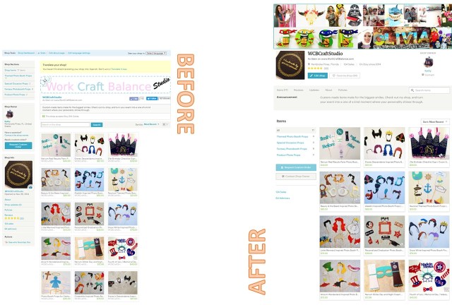 Etsy Shop Looks - Before and After