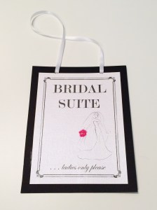 A bridal sign to keep male guests/friends from entering the bride's quarters without permission! 